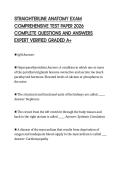 STRAIGHTERLINE ANATOMY EXAM COMPREHENSIVE TEST PAPER 2026 COMPLETE QUESTIONS AND ANSWERS EXPERT VERIFIED GRADED A&plus;