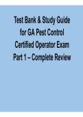 Test Bank and Study Guide for GA Pest Control Certified Operator Exam Part 1 Complete Review with Questions and Answers with Solution 2025&sol; 2026