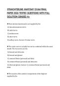 STRAIGHTERLINE ANATOMY EXAM FINAL PAPER 2026 TESTED QUESTIONS WITH FULL SOLUTION GRADED A&plus;