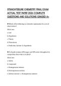 STRAIGHTERLINE CHEMISTRY FINAL EXAM ACTUAL TEST PAPER 2026 COMPLETE QUESTIONS AND SOLUTIONS GRADED A&plus;