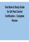 Test Bank and Study Guide for GA Pest Control Certification Complete Review with Questions and Answers with Solution 2025&sol; 2026
