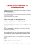 AHN 548 Exam 1 Questions and Verified Responses