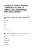 STRAIGHTERLINE CHEMISTRY FINAL EXAM COMPREHENSIVE TEST PAPER 2026 COMPLETE QUESTIONS AND ANSWERS EXPERT VERIFIED GRADED A&plus;