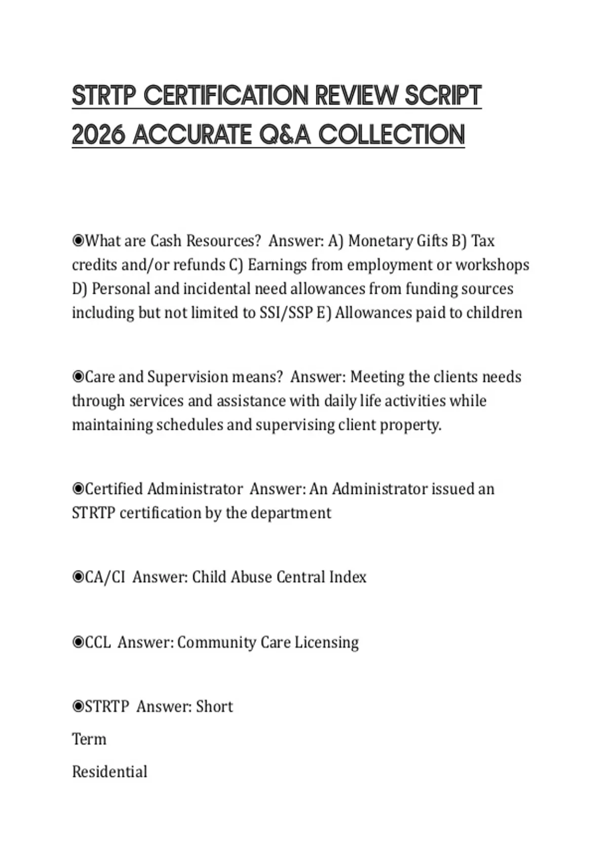 Strtp Application STRTP CERTIFICATION REVIEW SCRIPT 2026 ACCURATE Q&A COLLECTION - STRTP ...