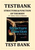 Test Bank For Structure & Function of the Body 16th Edition by Kevin T&period; Patton&semi; Gary A&period; Thibodeau 9780323597791 Chapter 1-22 Complete Guide&period;