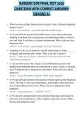 SURGERY EOR FINAL TEST 2026 QUESTIONS WITH CORRECT ANSWERS GRADED 