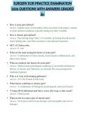 SURGERY EOR PRACTICE EXAMINATION 2026 QUESTIONS WITH ANSWERS GRADED A&plus;