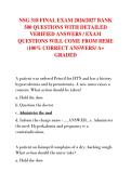 NSG 318 FINAL EXAM 2026&sol;2027 BANK  500 QUESTIONS WITH DETAILED  VERIFIED ANSWERS &sol; EXAM  QUESTIONS WILL COME FROM HERE  &lpar;100&percnt; CORRECT ANSWERS&sol; A&plus;  GRADED
