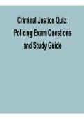 Criminal Justice Quiz Policing Exam Questions Study Guide with Solution 2026