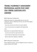 TENABLE VULNERABILITY MANAGEMENT PROFESSIONAL MASTER STUDY SHEET 2026 VERIFIED QUESTIONS WITH ANSWERS
