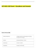 GCU BIO-322 Exam 1 Questions and Answers