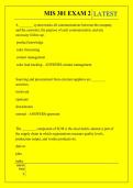 MIS 301 EXAM 2 QUESTIONS AND ANSWERS 2026