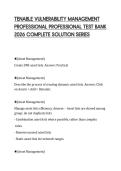 TENABLE VULNERABILITY MANAGEMENT PROFESSIONAL PROFESSIONAL TEST BANK 2026 COMPLETE SOLUTION SERIES