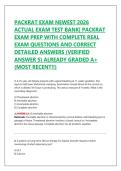 PACKRAT EXAM NEWEST 2026  ACTUAL EXAM TEST BANK&vert; PACKRAT  EXAM PREP WITH COMPLETE REAL  EXAM QUESTIONS AND CORRECT  DETAILED ANSWERS &lpar;VERIFIED  ANSWER S&rpar; ALREADY GRADED A&plus;  &lpar;MOST RECENT&excl;&excl;&rpar; 