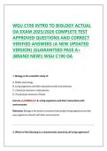WGU C190 INTRO TO BIOLOGY ACTUAL  OA EXAM 2025&sol;2026 COMPLETE TEST  APPROVED QUESTIONS AND CORRECT  VERIFIED ANSWERS &lpar;A NEW UPDATED  VERSION&rpar; &vert;GUARANTEED PASS A&plus;  &lpar;BRAND NEW&excl;&rpar; WGU C190 OA