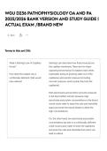 WGU D236 PATHOPHYSIOLOGY OA AND PA 2025&sol;2026 BANK VERSION AND STUDY GUIDE &vert; ACTUAL EXAM &sol;BRAND NEW