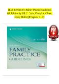 TEST BANKS For Family Practice Guidelines 6th Edition by Jill C&period; Cash&semi; Cheryl A&period; Glass&semi; &lrm;Jenny Mullen&vert;&vert;Chapters 1 - 23
