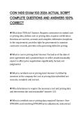 CON 1400 EXAM 105 2026 ACTUAL SCRIPT COMPLETE QUESTIONS AND ANSWERS 100&percnt; CORRECT