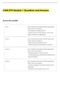 CMN 574 Module 1 Questions and Answers
