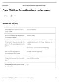 CMN 574 Final Exam Questions and Answers