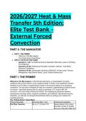 2026&sol;2027 Elite Test Bank&colon; Heat and Mass Transfer Fundamentals and Applications &lpar;5th Edition&rpar; - External Forced Convection &vert; ME 339 UT Austin Standards