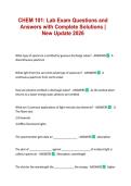 CHEM 101&colon; Lab Exam Questions and Answers with Complete Solutions &vert; New Update 2026