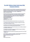 Tax 4001- Midterm Study Guide Exam With Complete Solutions