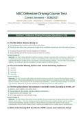 NSC Defensive Driving Course Test 2026&sol;2027 Actual Exam &vert; Correct Answers with Detailed Rationales &vert; Pass Guaranteed - A&plus; Graded