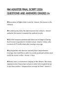 NM ADJUSTER FINAL SCRIPT 2026 QUESTIONS AND ANSWERS GRADED A&plus;