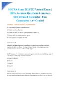 SOCRA Exam 2026&sol;2027 Actual Exam &vert; 100&percnt; Accurate Questions & Answers with Detailed Rationales &vert; Pass Guaranteed - A&plus; Graded