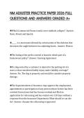 NM ADJUSTER PRACTICE PAPER 2026 FULL QUESTIONS AND ANSWERS GRADED A&plus;