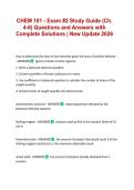 CHEM 101 - Exam &num;2 Study Guide &lpar;Ch&period; 4-6&rpar; Questions and Answers with Complete Solutions &vert; New Update 2026