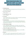 TEXAS ROADHOUSE MENU TEST CERTIFICATION SCRIPT 2026 QUESTIONS WITH SOLUTIONS GRADED A&plus;
