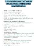 TEXAS ROADHOUSE MENU TEST PRACTICE EXAMINATION 2026 QUESTIONS WITH ANSWERS GRADED A&plus;