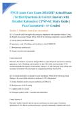 PNCB Acute Care Exam 2026&sol;2027 Actual Exam &vert; Verified Questions & Correct Answers with Detailed Rationales &vert; CPNP-AC Study Guide &vert; Pass Guaranteed - A&plus; Graded