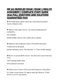 NR 302 BUNDLED EXAM 1 EXAM 2 HEALTH ASSESSMENT I COMPLETE STUDY GUIDE 2026 FULL QUESTIONS AND SOLUTIONS GUARANTEED PASS