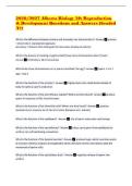 2026&sol;2027 Alberta Biology 30&colon; Reproduction & Development Questions and Answers &lpar;Graded A&plus;&rpar;