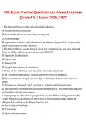 Clinical Nurse Leader &lpar;CNL&rpar; &ndash; Exam Practice Questions and Correct Answers &lpar;Graded A&plus;&rpar;&comma; 2026&sol;2027