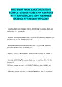 WGU D334 FINAL EXAM 2025&sol;2026 &vert; COMPLETE QUESTIONS AND ANSWERS WITH RATIONALES &vert; 100&percnt; VERIFIED&sol; GRADED A&plus;< RECENT UPDATE>