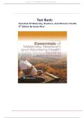 Test Bank&colon; Essentials of Maternity&comma; Newborn&comma; and Women&rsquo;s Health&comma; 6th Edition by Susan Ricci &vert;&vert; Correct Questions & Answers Included