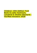 Children 15th Edition Test Bank 2026 &vert; Santrock&comma; Lansford & Deater-Deckard Verified Answers