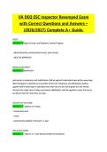 VA DEQ ESC Inspector Certification 2026&sol;2027 Complete Exam Material with Revamped Verified Questions and Answers