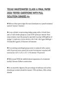 TEXAS WASTEWATER CLASS A FINAL PAPER 2026 TESTED QUESTIONS WITH FULL SOLUTION GRADED A&plus;