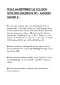 TEXAS WASTEWATER FULL SOLUTION PAPER 2026 QUESTIONS WITH ANSWERS GRADED A&plus;