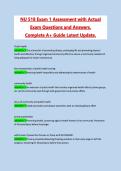 NU 518 Exam 1 Assessment Nursing Course NU 518 Complete A&plus; Guide Latest Update Practice Questions and Answers