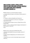 NR222 EXAM 1 EXAM 2 FINAL EXAM HEALTH AND WELLNESS ACTUAL BUNDLE 2026 QUESTIONS WITH VERIFIED ANSWERS GRADED A&plus;