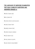 THE LANGUAGE OF MEDICINE EXAMINATION TEST 2026 COMPLETE QUESTIONS AND ANSWERS GRADED A&plus;