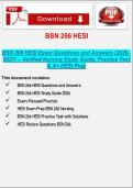 BSN 266 HESI Exam Questions and Answers 2026&ndash;2027 &vert; Verified Nursing Study Guide&comma; Practice Test & A&plus; HESI Prep