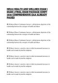 NR222 HEALTH AND WELLNESS EXAM 1 EXAM 2 FINAL EXAM PACKAGE SCRIPT 2026 COMPREHENSIVE Q&A ALREADY PASSED