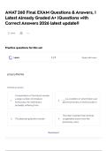 ANAT 260 Final EXAM Questions & Answers&comma; &vert; Latest Already Graded A&plus; &vert;Questions with Correct Answers 2026 latest update&excl;&excl;